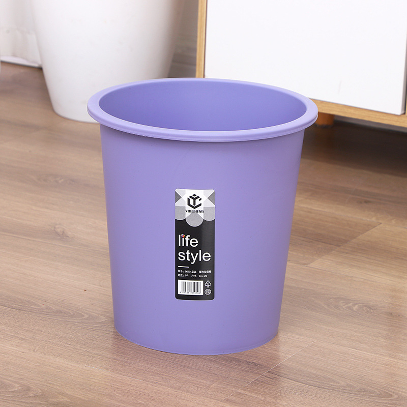 Household Plastic Trash Can, Can Be Printed with Logo, Kitchen and Living Room Waste Bin, Large Durable Bedroom Trash Can