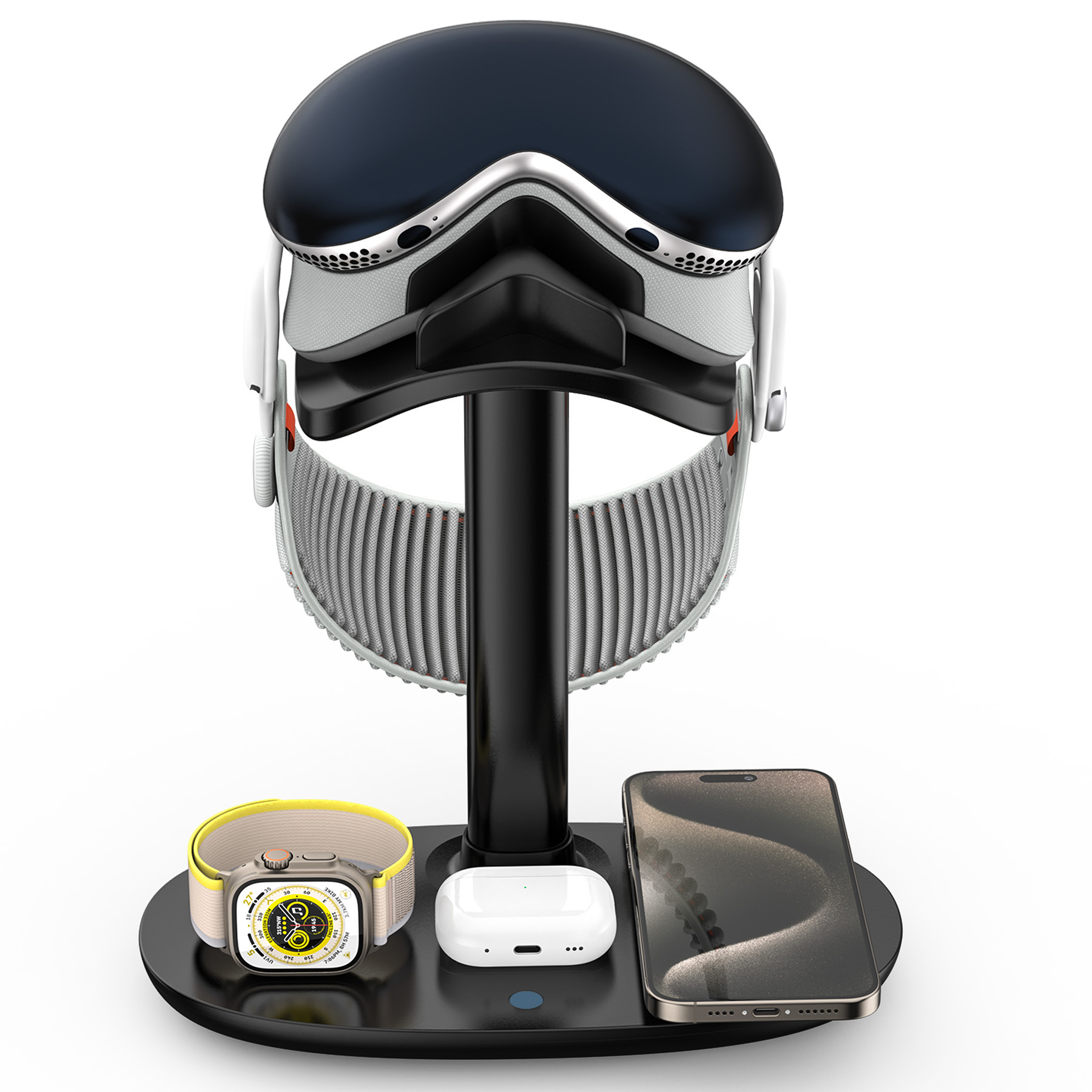 Suitable for Apple Vision Pro Vr Glasses Holder, Four-In-One Watch, Earphones, Wireless Charging, Storage and Charging
