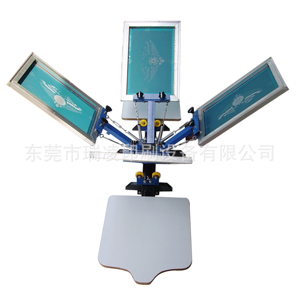 Ruiling Simple 4 Color 2 Bit Screen Printing Machine Manual Screen Printing Machine Desktop T-shirt Printing Machine Manual 4 Color Printing Machine