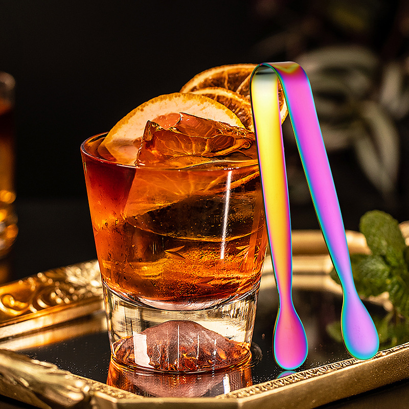 Spot 304 stainless steel thick coffee sugar clip bar KTV ice clip ice clip small clip no Burr