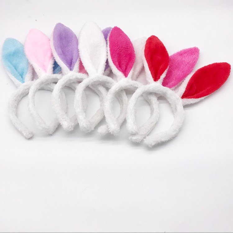Cross-Border Easter Children's Day Animal Headwear Plush Bunny Ears Headband Sequin Bunny Headband Scan Qr Code to Receive Promotional Gifts