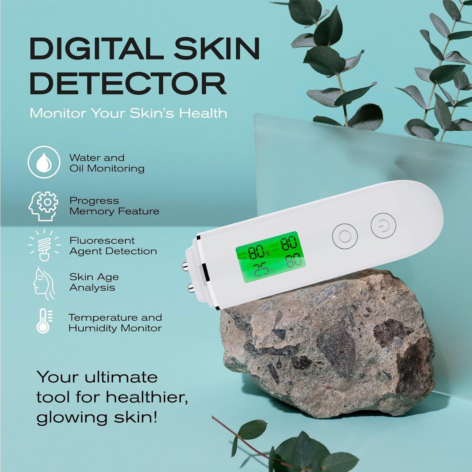 Cross-Border Skin Moisture Tester, Moisture and Oil Skin Tester, Highlighter, Temperature and Humidity Meter