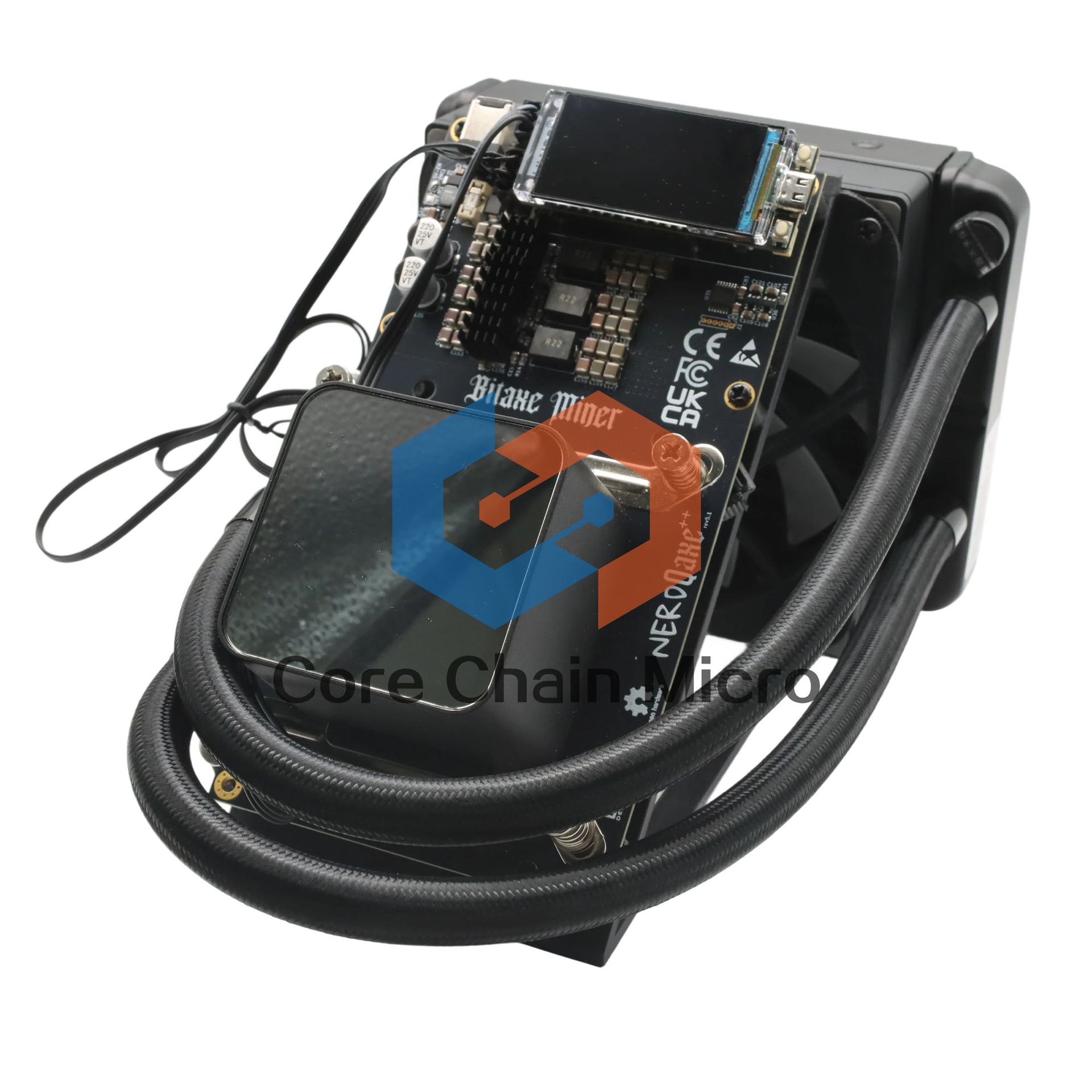 Nerdqaxe++ Hydro 4.8t Хэш 4Xbm1370 Asic Чип Тихая Btc Bch Лотерейная Машина