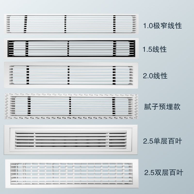 Вентиляционная решетка для центрального кондиционера из АБС, расширенная, с двойным слоем, регулируемые аксессуары, жалюзи для кондиционера