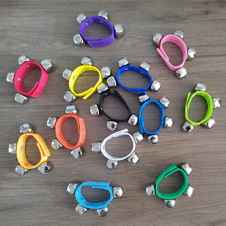 Velcro Wrist Bell Orff Musical Instrument Children's Stage Performance Accompaniment Musical Instrument Wrist Rattle 4 Bell String Bell