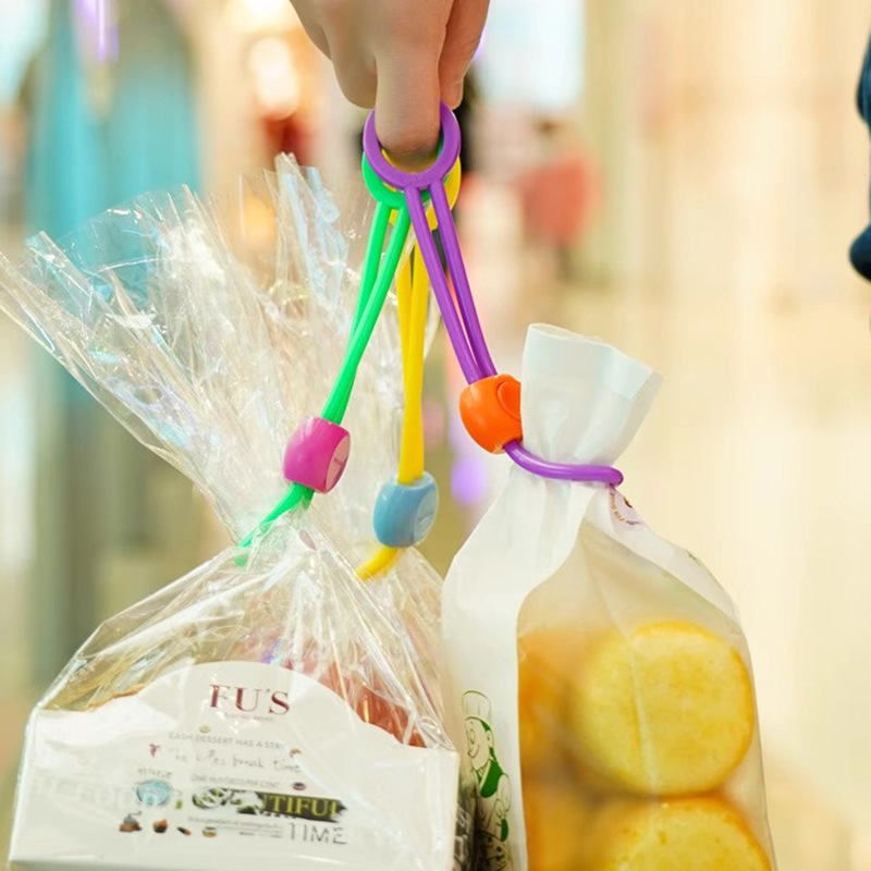 Многофункциональный зажим с кольцом, цветной запечатывающий ремень, креативная веревка для запечатывания пакетов с продуктами, цветные связывающие веревки для закусок