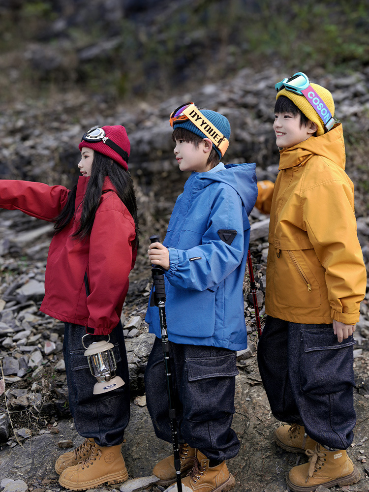 Panda Yuanyuan Dupont Three-Proof Children's Jacket Three-In-One 2025 Autumn and Winter Outdoor Breathable Children's Coat