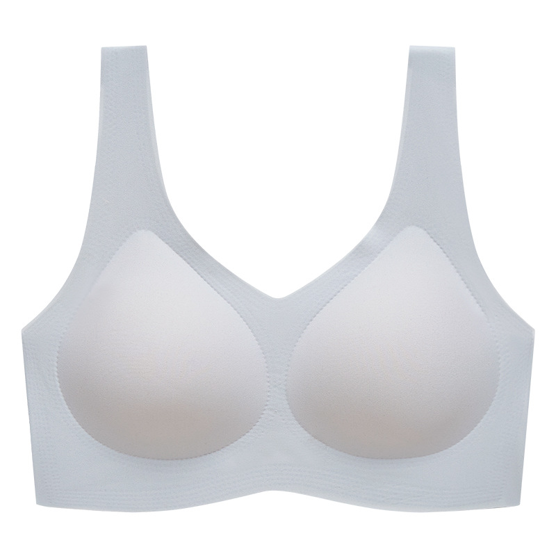 High quality fixed cup thin seamless no steel ring underwear large chest small anti-sagging anti-gravity bra