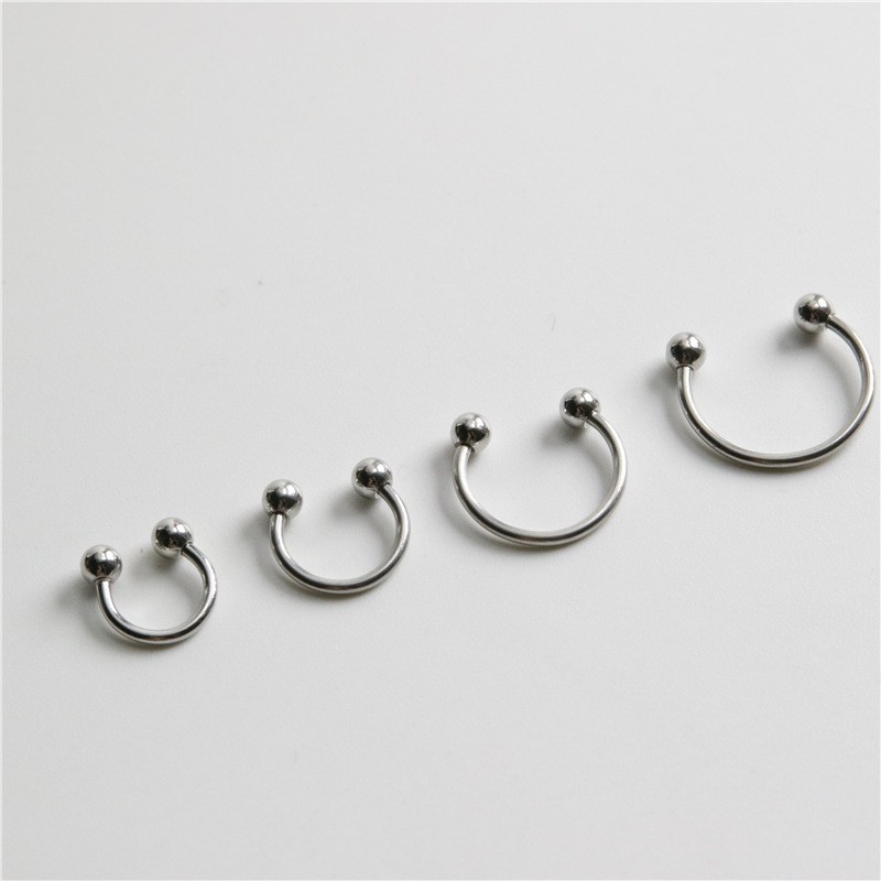 Stainless steel C- shaped horseshoe rod nose ring, earrings, lip studs eyebrow studs for foreign trade, Amazon puncture