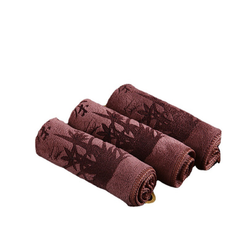 Brushed Tea Towel 30*30 Thickened Microfiber Square Towel Gift Towel Absorbent Dry Cotton and Linen Tea Set Cleaning Towel