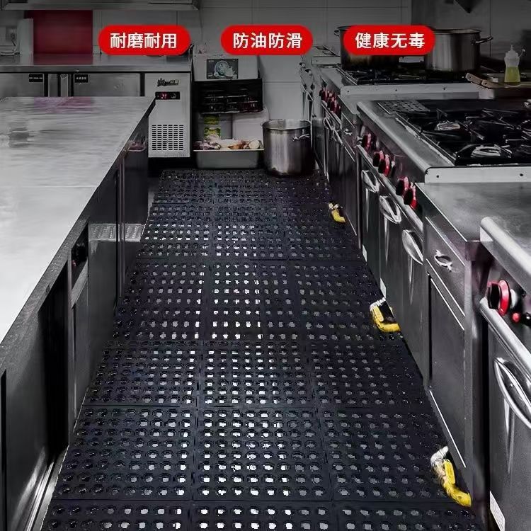 Rubber Mesh Floor Mat School Canteen Restaurant Hydrophobic Rubber Mat Oil-Proof Anti-Slip Cold-Resistant Ski Resort Ship Deck Mat