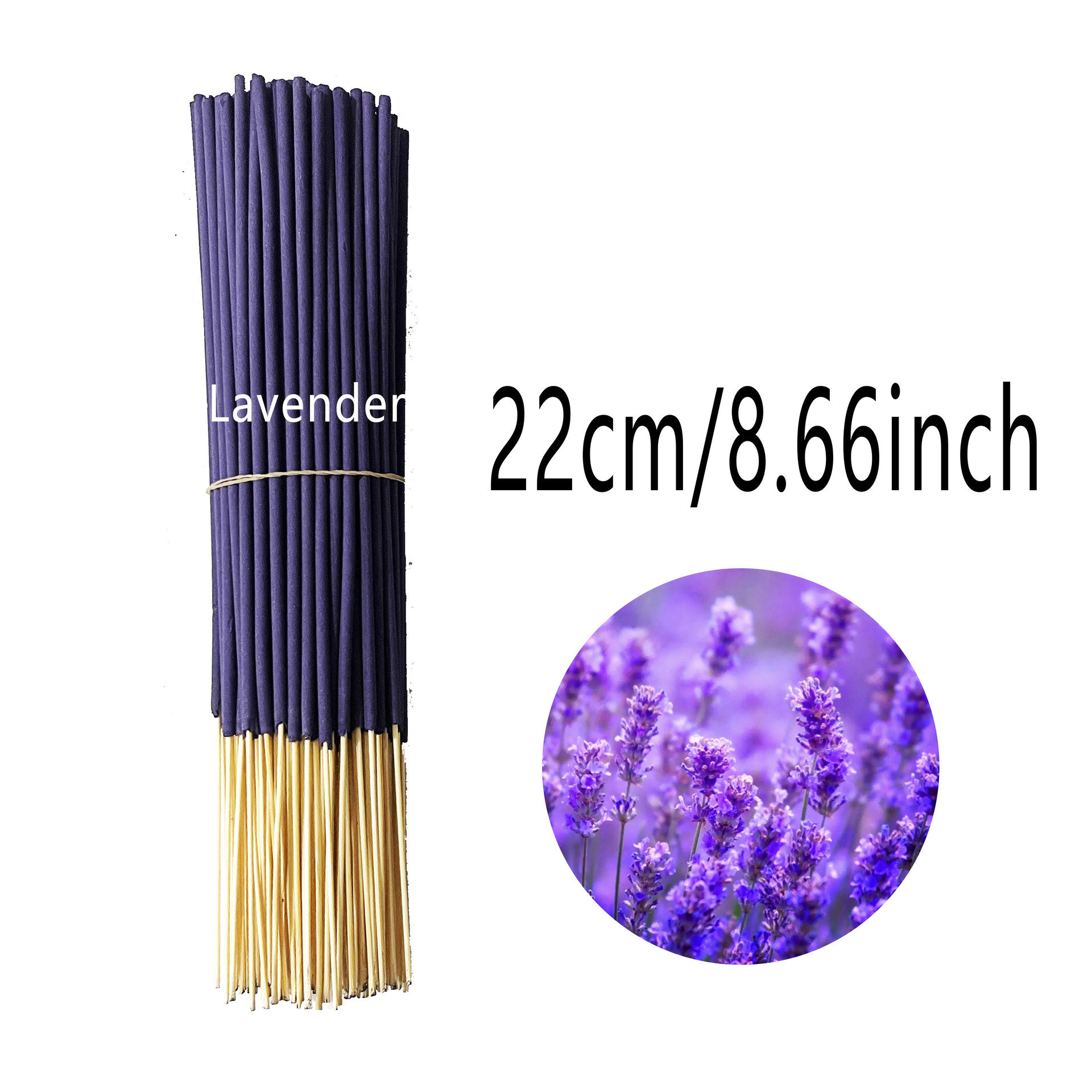 Cross-Border Popular Item [Lavender] 22cm Incense Sticks Bamboo Skewer Incense Sticks Temu Xiyin Tk Tiktok Can Be Shipped with Labels