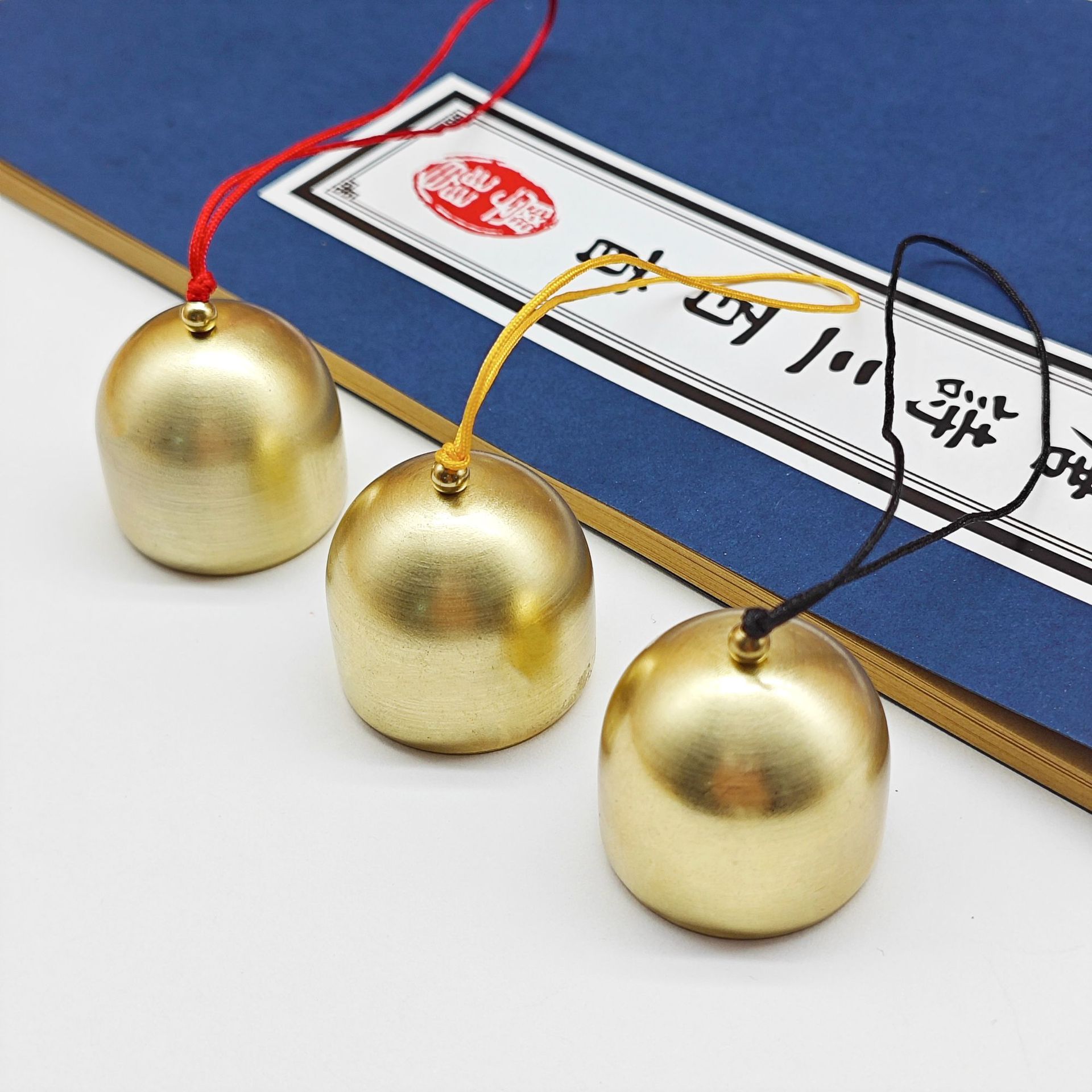 Pure Copper Wind Chime DIY Trinket Material Christmas Bell DIY Accessories Metal Small Bell with Bell Hammer Ring Pendant