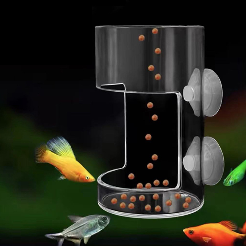 Acrylic small fish feeder fish shrimp fish food feeder large floating feeding ring suspended fish feeding ring