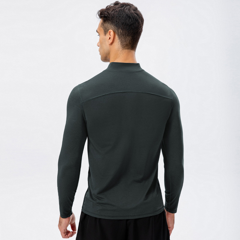 Men's Autumn and Winter Fitness Long-Sleeved Quick-Dry Running Training Suit Half-Zipper Slim-Fit Pullover Sports Sweat 11516