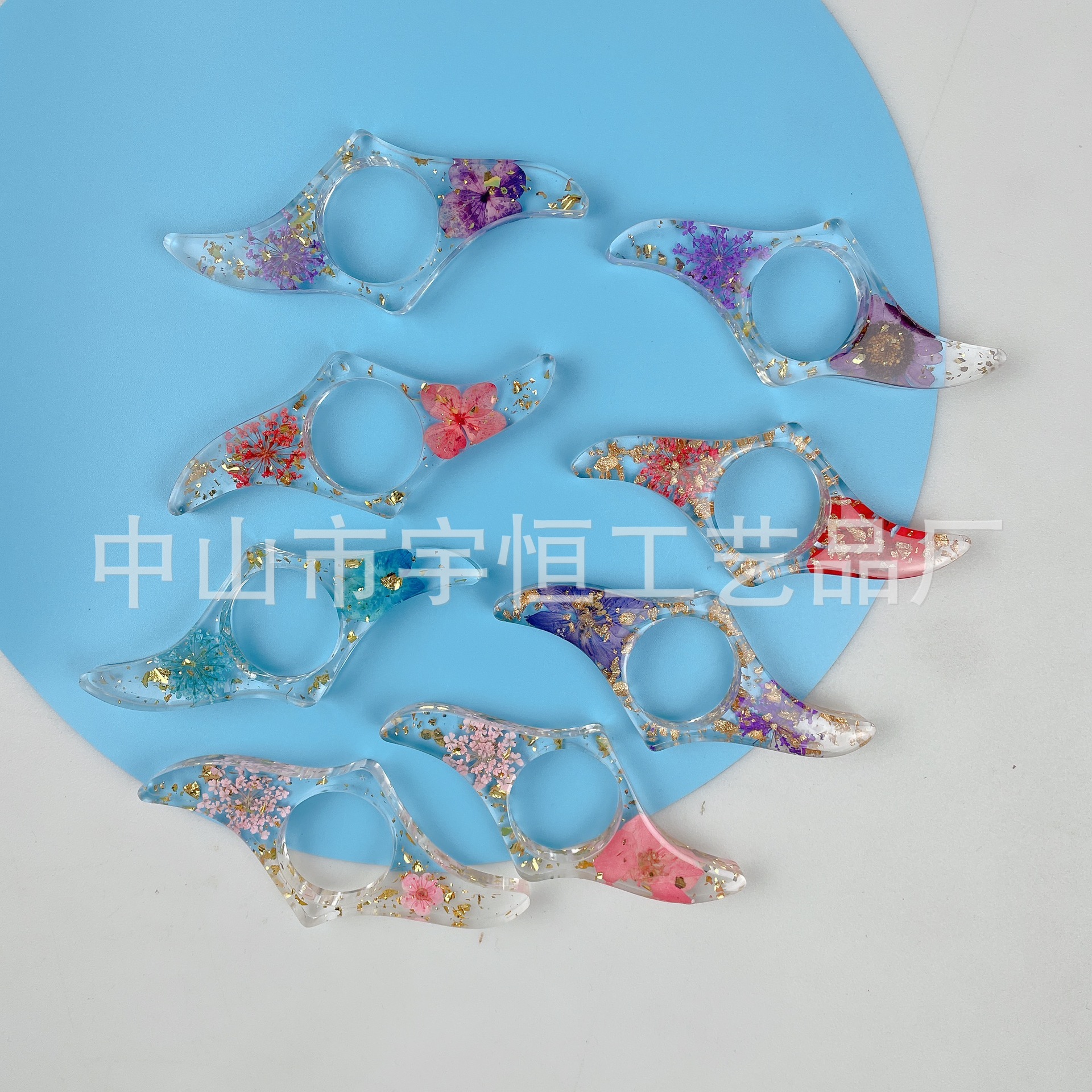 Cross-Border Exclusive Supply of Real Flower Bookends, Dried Flower Reading Aids, Resin Book Supports, Epoxy Resin Crafts Gifts