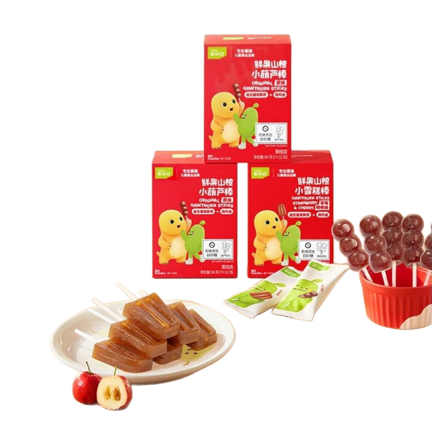 Ying's Yixiaokou Fresh Fruit Hawthorn Lollipop Fruit Bars Without Added White Sugar for Baby Food Snacks