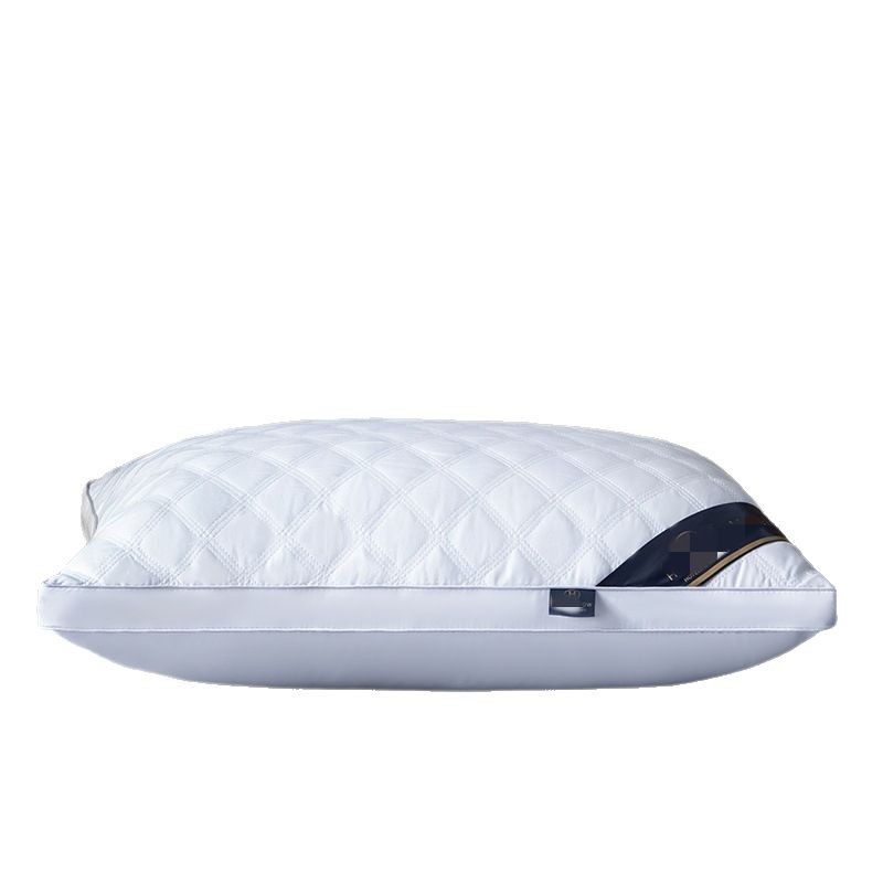 Three-Line Grids Three-Dimensional Pillow Core Star Hotel Pillow Home Cervical Spine High Elastic Feather Velvet Pillow Student B&B Pillow