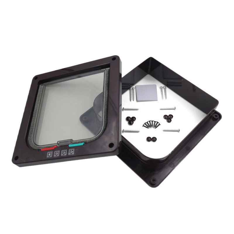 Pet Door Hole for Cats, Two-Way Free Entry and Exit, Thin Storage Box Modification Accessories, Glass Wooden Door on the Wall