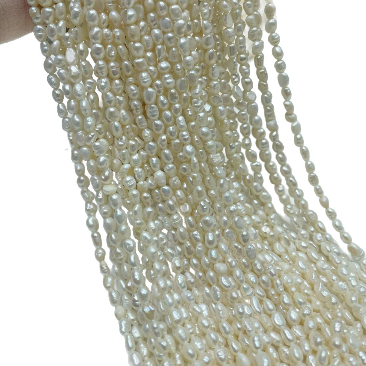 Zhuji Natural Freshwater Pearl 3-10mm Straight Hole Two-Sided Light 3A Semi-Finished Beads Loose Beads DIY Necklace Accessories