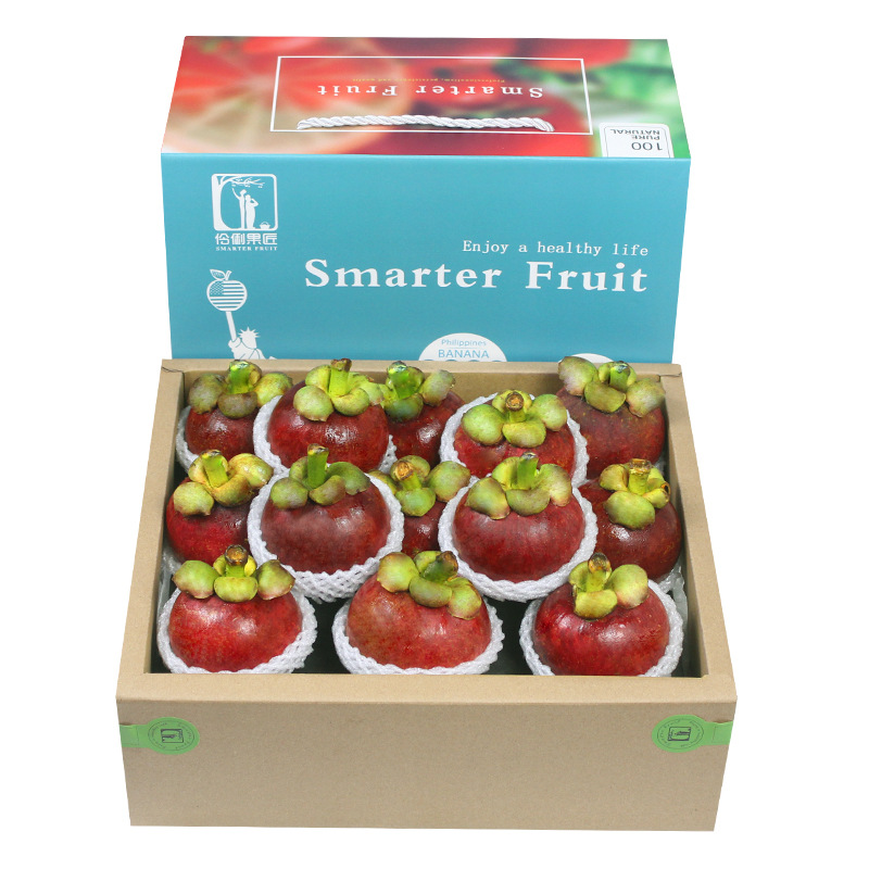 Бесплатная доставка Sf Express Тайланд Мангостин 2кг Подарочная коробка 6A Крупный фрукт Сезонный свежий фрукт Мангостин Бамбуковый подарок 6