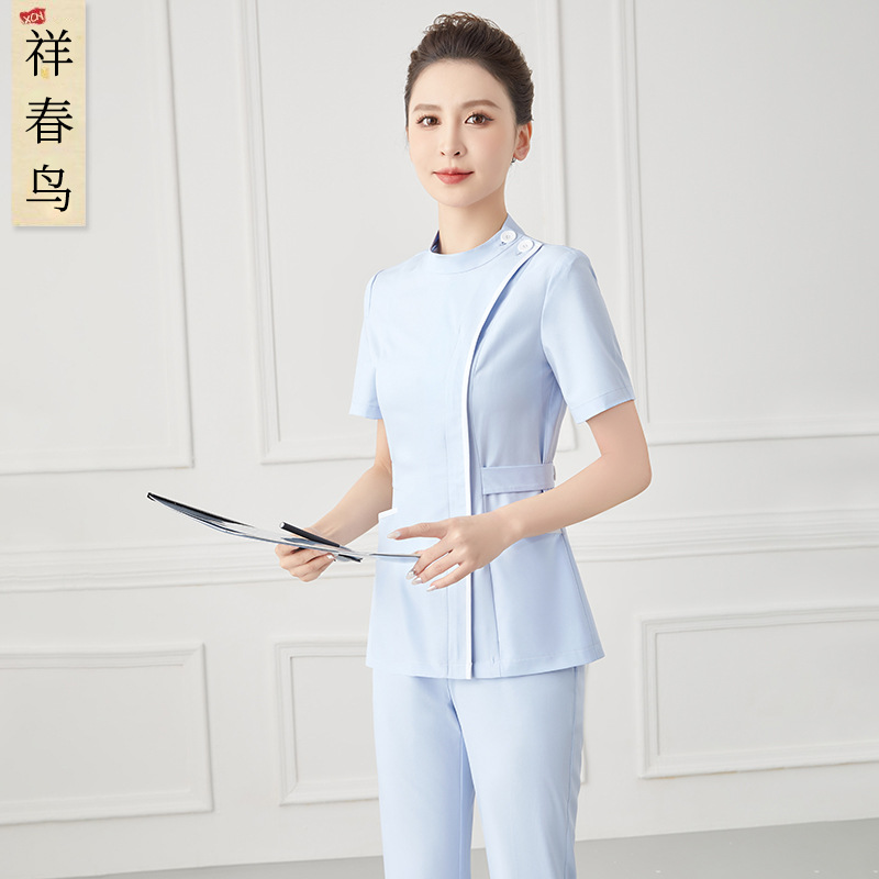 Xiangchunniao стильная медицинская униформа для стоматологии и ухода за полостью рта, расклешенный костюм, летняя одежда для салонов красоты и медицинских осмотров для женщин