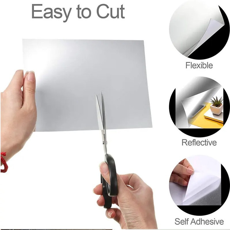 Photography Cardboard Props Wholesale Mirror Stickers Can Be Cut at Will Glass Stickers 15X15Cm30X30Cm Various Sizes