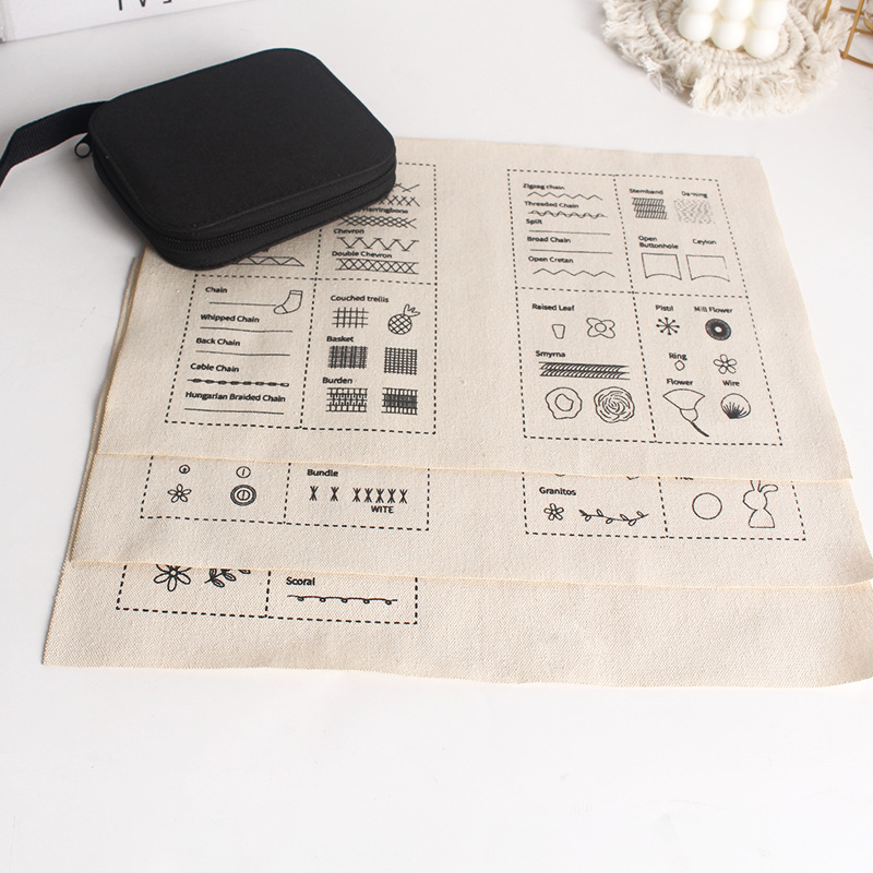 Cross-border Stitch Book Needle Loose-leaf Book DIY Stitch Book Handmade Fabric Embroidery Square Needle Book