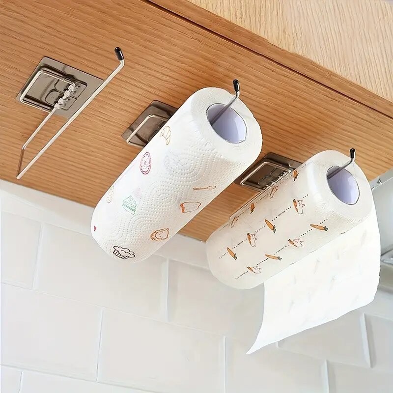 Manufacturer's Ready-Made Kitchen Multi-Functional Lazy Rag Storage Rack Without Punching Cling Film Storage Rack Wall-Mounted Roll Paper Rack