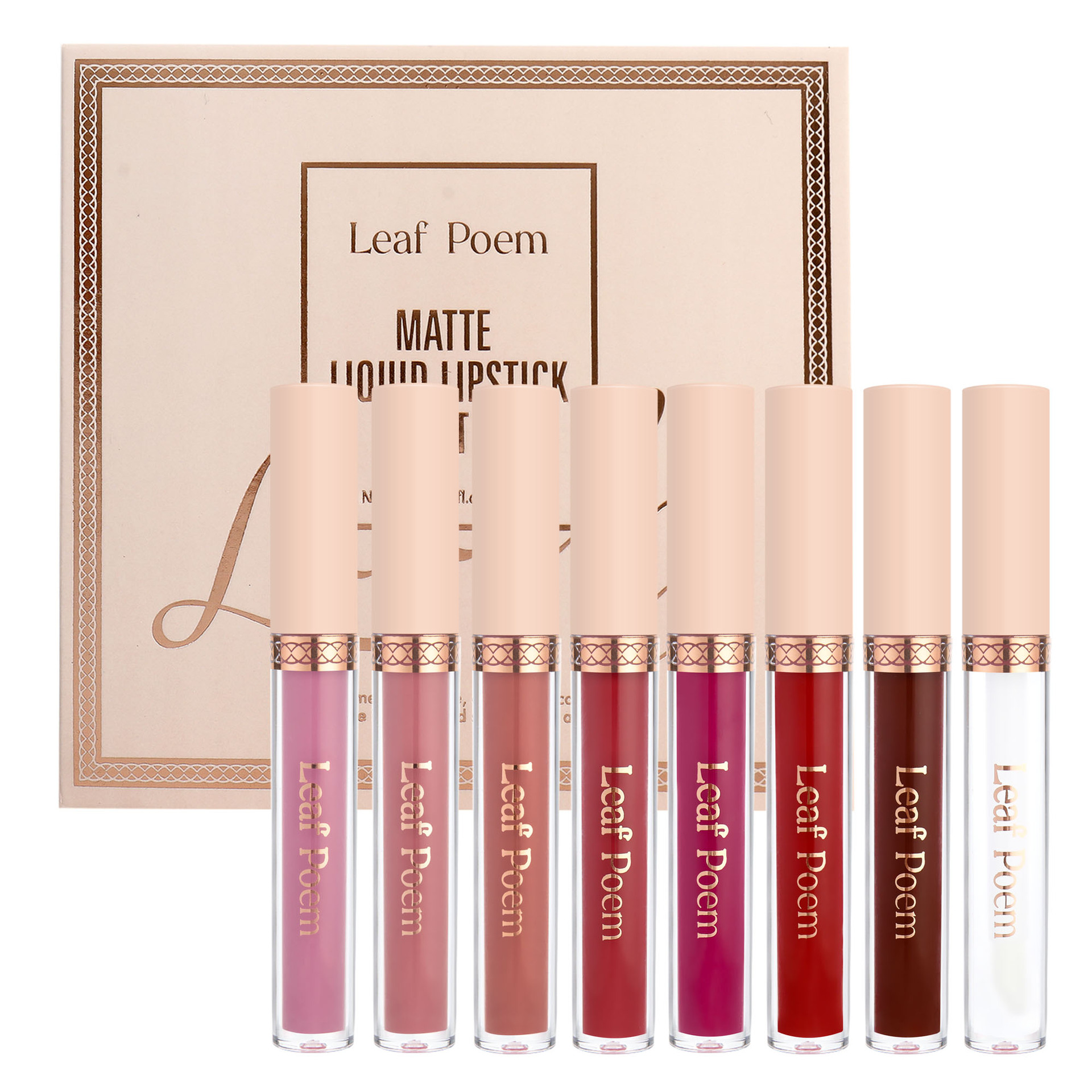 Cross-border makeup 8 non-stick cup lip glaze suit matte mist liquid lipstick non-fading waterproof lip gloss suit