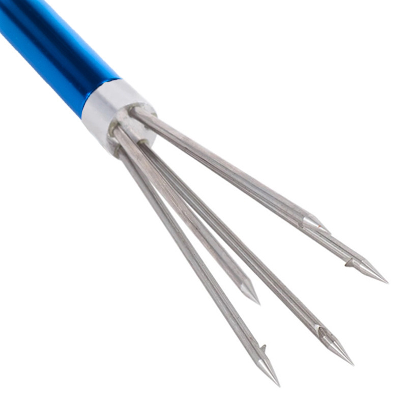 Cross-Border Stainless Steel 5-Tooth Barbed Fishing Harpoon 3-Section Aluminum Alloy Portable Steel Fork Fishing Harpoon Gun Spot Wholesale