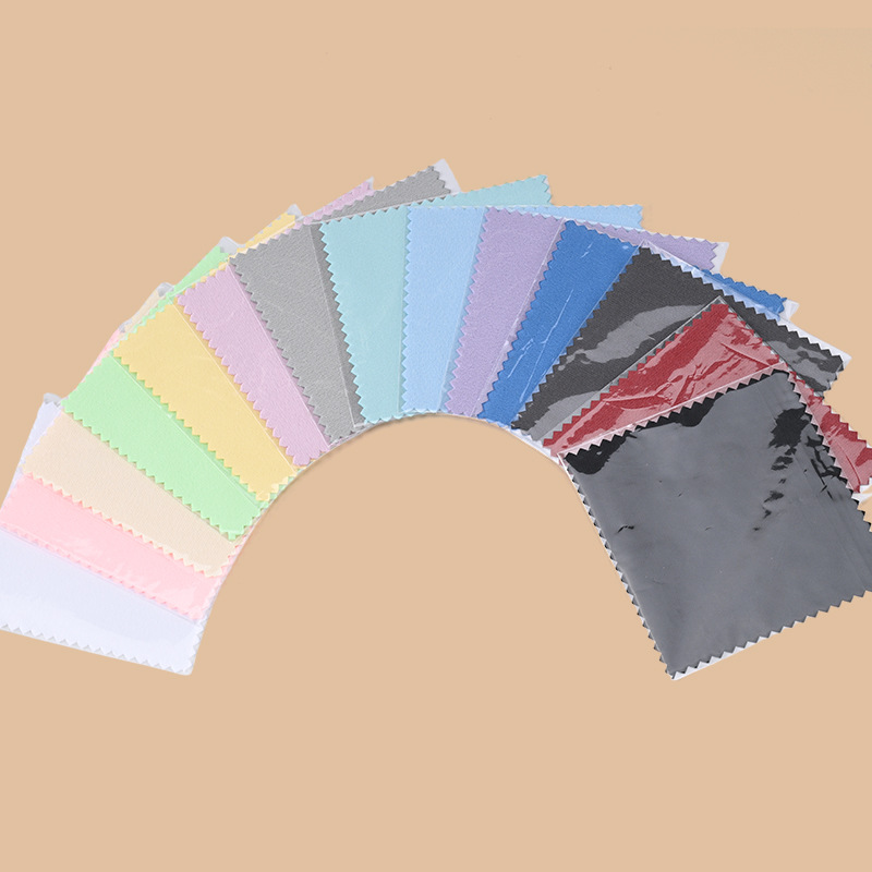 Wholesale Silver Polishing Cloth with Printable Logo 8*8 Multi-Color Opp Double-Sided Velvet Independent Packaging Small Batch Manufacturer Wiping Cloth