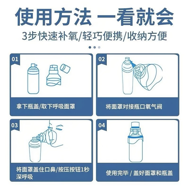 Hao oxygen portable oxygen respirator for the elderly pregnant women children oxygen cylinder 1000ml portable compressed oxygen cylinder