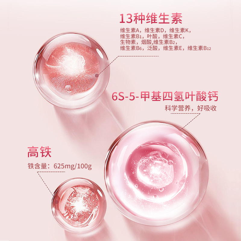 High Calcium, High Iron, Folic Acid Tablets, Special Dietary Nutrition for Pregnant Women and Wet Nurses, Iron Supplement, Folic Acid, Multivitamins