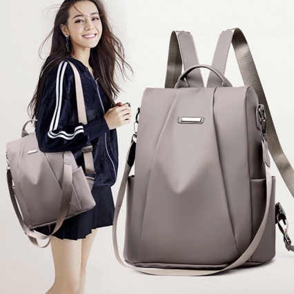 Backpack Women's 2024 New Trendy Korean Style Casual Versatile Fashion Travel Backpack Travel Bag Oxford Cloth