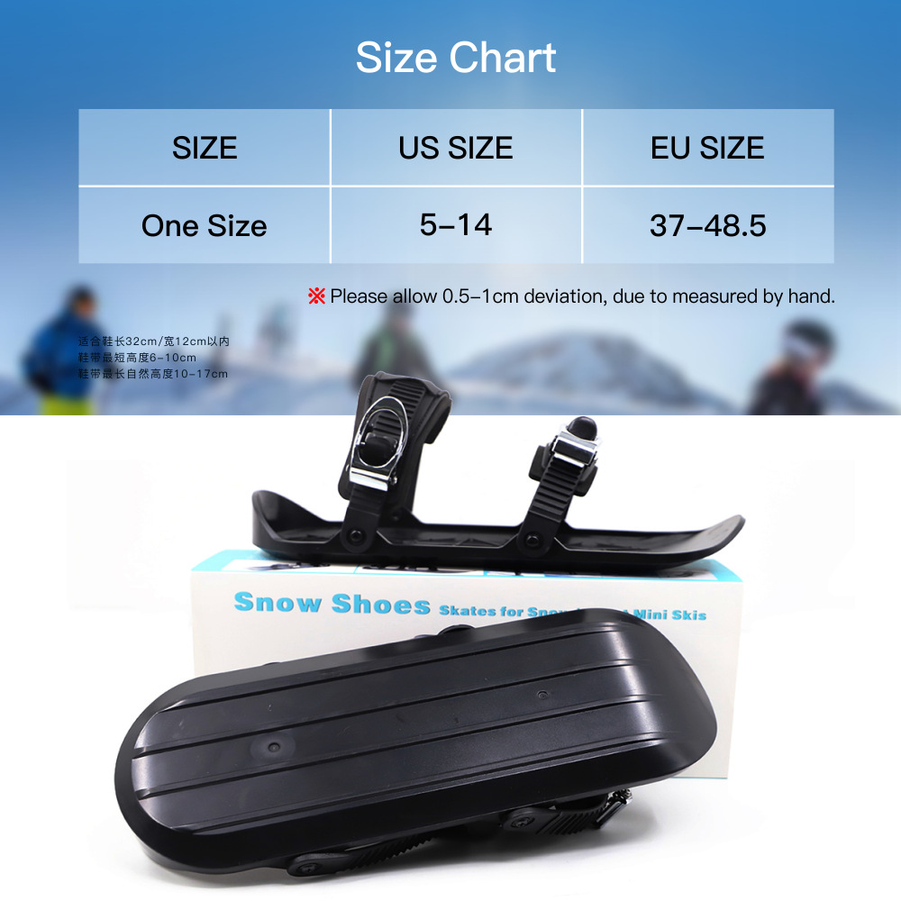 Cross-Border Hot-Selling Mini Ski Winter Outdoor Ski Shoes Wearable Adjustable Mini Ski Shoes