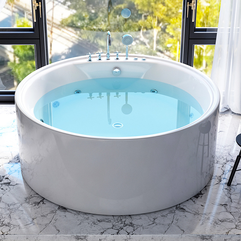 Large Round Bathtub for Home Use in Villas, Double-Person Constant Temperature Massage Bathtub, Hotel and Guesthouse Bathtub, Acrylic Bathtub