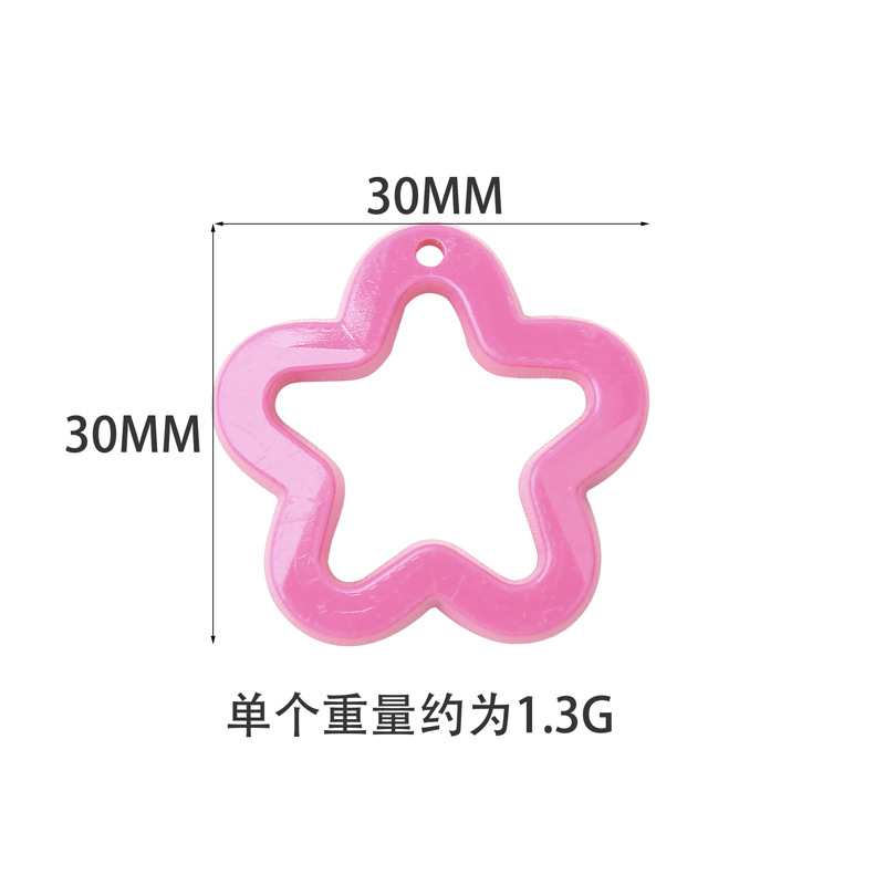 Acrylic Real Color/Transparent Hollow Five-pointed Star Pendant Pendant DIY Handmade Jewelry Accessories Keychain Bag Hanging