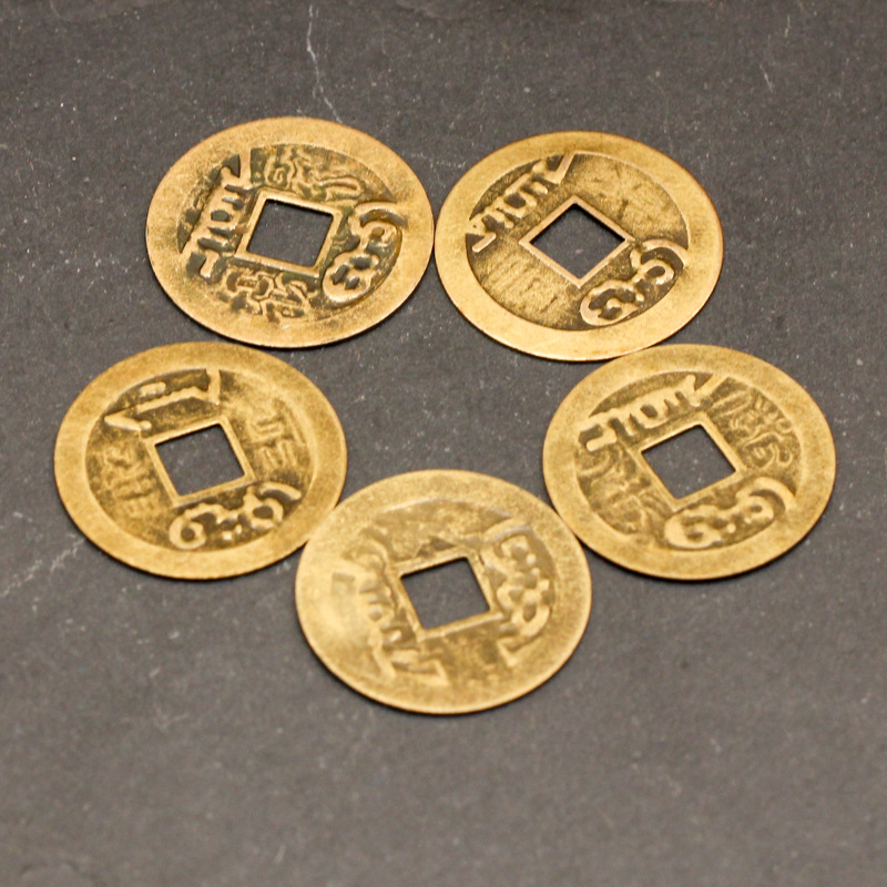 Wholesale Brass Five Emperor Money Copper Coins Copper Plated Antique Coins Copper Coins Thickened Metal Crafts Qianlong Kangxi Shunzhi