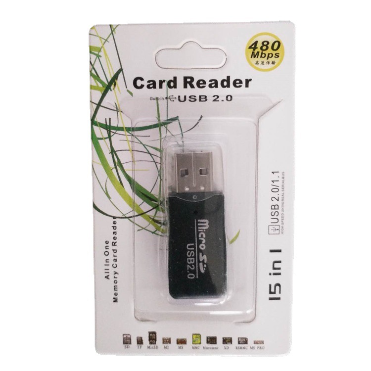 Factory wholesale ice cool card reader microSD/TF card/mobile phone memory card USB High speed 2.0 card reader