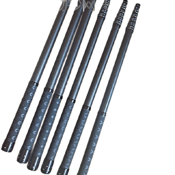 Short Telescopic Large Object Landing Net Pole, Thickened Carbon Ultra-Hard Landing Net Pole, Fishing Pole, Telescopic Pole, Ultra-Hard Carbon
