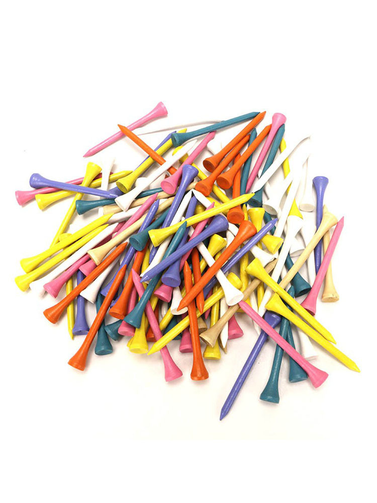 Factory Direct Supply Golf Tee Bamboo Tee 70mm Natural Wood Color Golf Accessory Golf Tee Wooden Tee 83