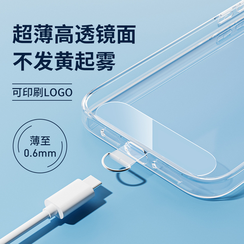 Прокладка для мобильного телефона из TPU, прозрачная, с клипсой для шнурка, наклейка на заднюю панель