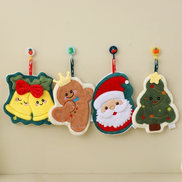 Оптовая продажа милых мультяшных висячих полотенец из кораллового велюра, полотенца для рук для ванной и кухни, сувенирные полотенца для рук