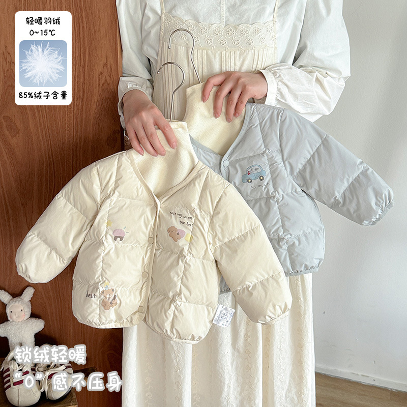 Легкая зимняя куртка для мальчиков, новый стиль осень-зима, 90% пуха, класс A