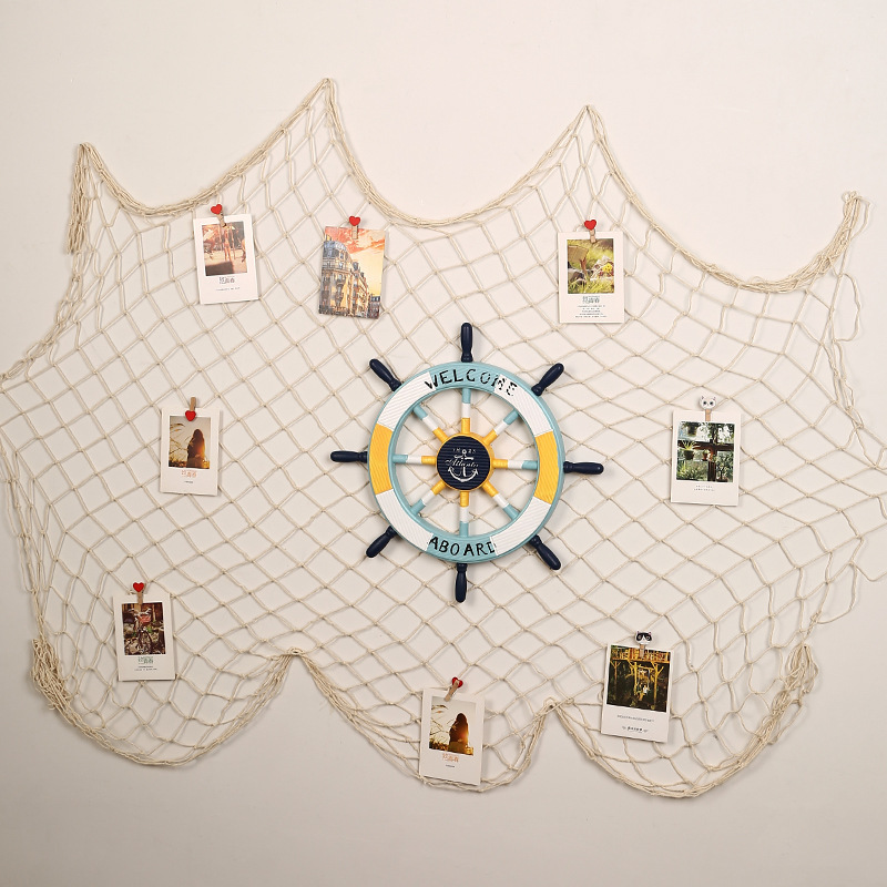 Fishing Net Photo Wall Decoration Mediterranean Wall Creative Photo Display Stand Ocean Style B&B Restaurant Decoration