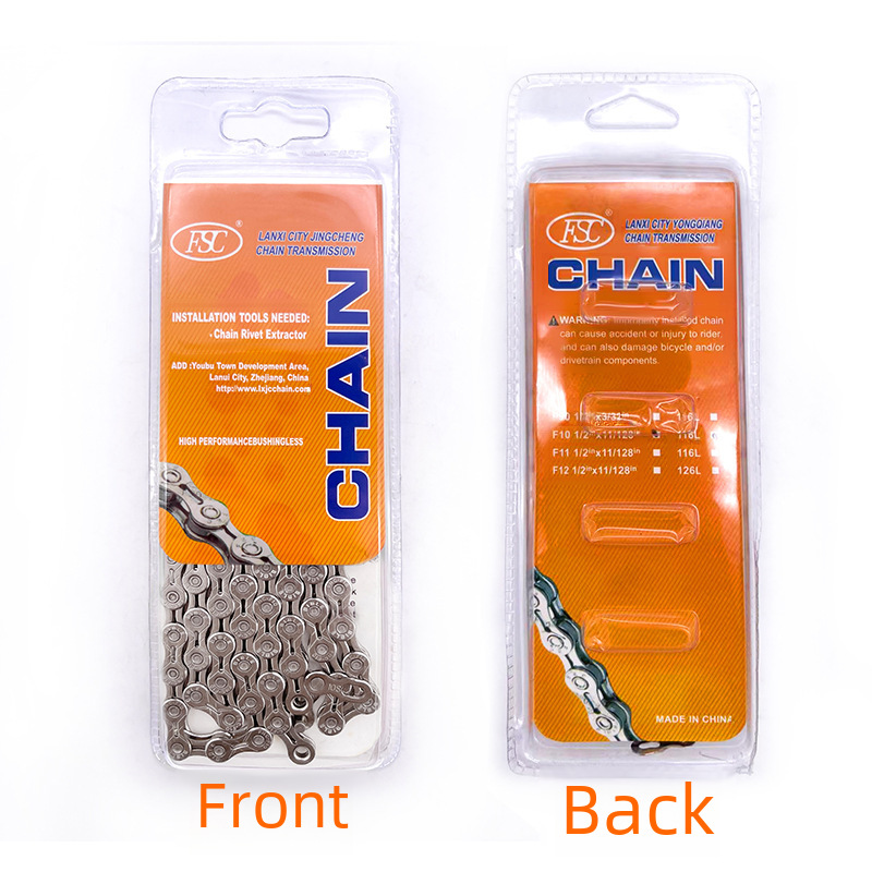 FSC mountain bike chain 8/9/10/11S24/27/30/33 speed 116L electroplated hollow variable speed chain accessories