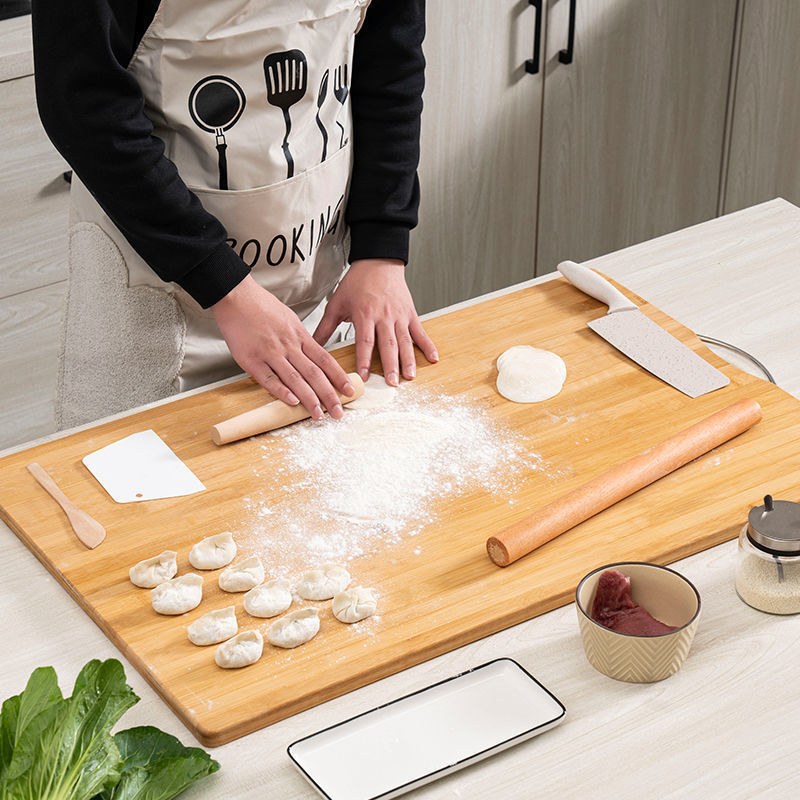 Bamboo Rolling Board Extra Large Chopping Board for Commercial Use for Kneading Dough and Cutting Vegetables Household Chopping Board Whole Bamboo