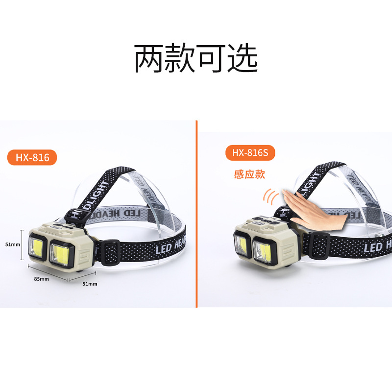 Cross-Border Outdoor Sports Headlamp Portable Led Head-Mounted Headlamp Long-Life Lithium Battery Lamp Multi-Function Sensor Headlamp
