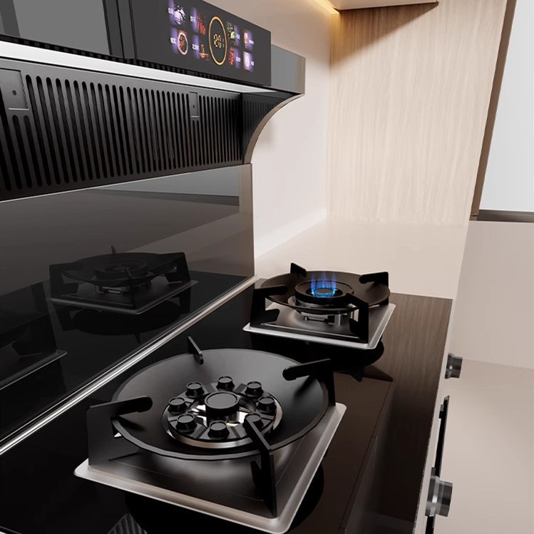 Integrated Kitchen Stove with Side Suction, Downdraft, Steam Oven, Large Suction Range Hood, and Gas Stove for Home Use